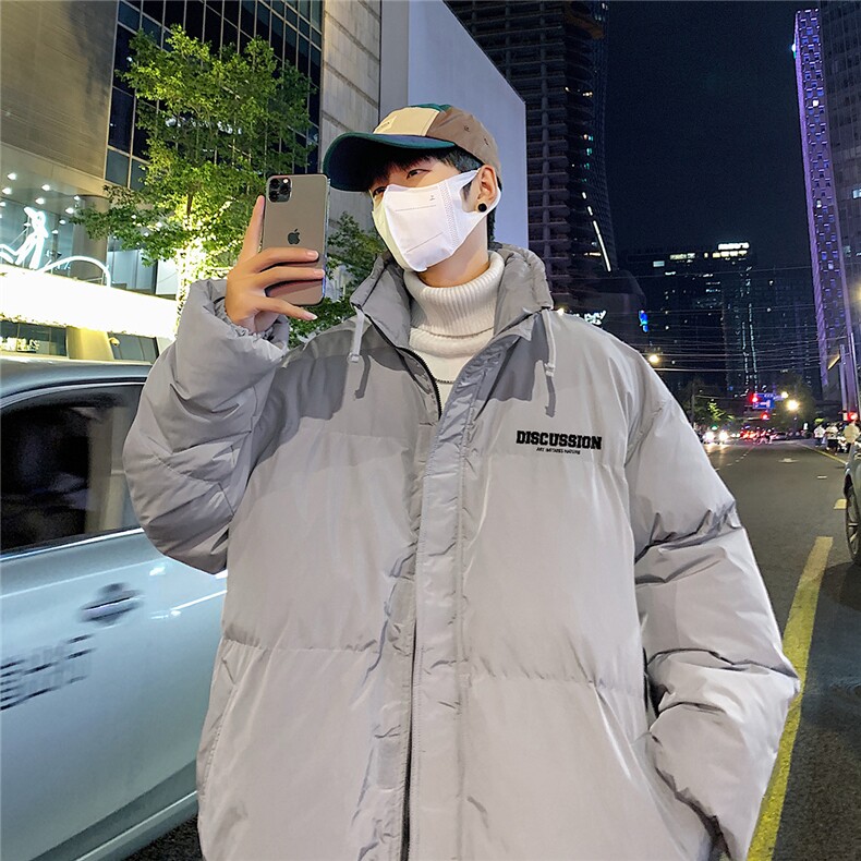港风夜景标50白鸭绒宽松时尚立领羽绒服YR214P195控258,男装羽绒服,电商A247