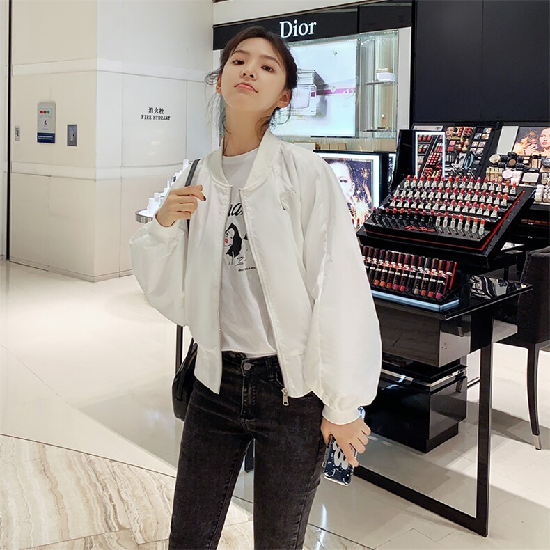 黑色休闲风字母刺绣棒球服短外套女秋季新款1901-P90-K138，女装短外套，帛香坊