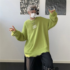 韩版针织衫男刺绣个性帅气高街2023冬季新款ins毛衣外套MZ161-P60，男装针织衫/毛衣，星座412-3