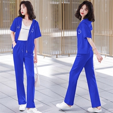 2022年夏装新款开衫休闲带帽运动服卫衣套装女网红时尚两件套女，女装套装/套裙，瑶迪依秀
