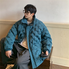 1定制面料棉衣大码M-5XL港风情侣半高领棉服外套男8707P125控168，男装棉衣，星座226-2