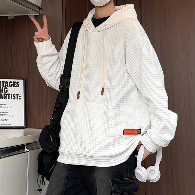 WY209/P60春装新款连帽卫衣男美式潮宽松运动大码ins潮流复古外套,男装卫衣,电商基地A050