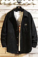 2024冬款灯芯绒砖墙挂拍加绒保暖男休闲潮长袖衬衫外套J60821-P65，男装夹克，电商A082