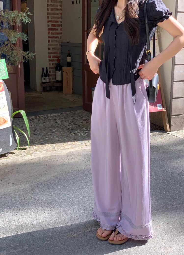 夏季黑色v领泡泡袖显瘦衬衫气质收腰上衣,女装衬衫,湘姗