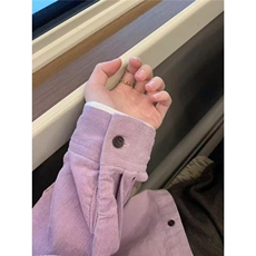 气质复古灯芯绒衬衫女法式叠穿内搭衬衣外套宽松休闲遮肉长袖上衣，男装衬衫，星座1210-1