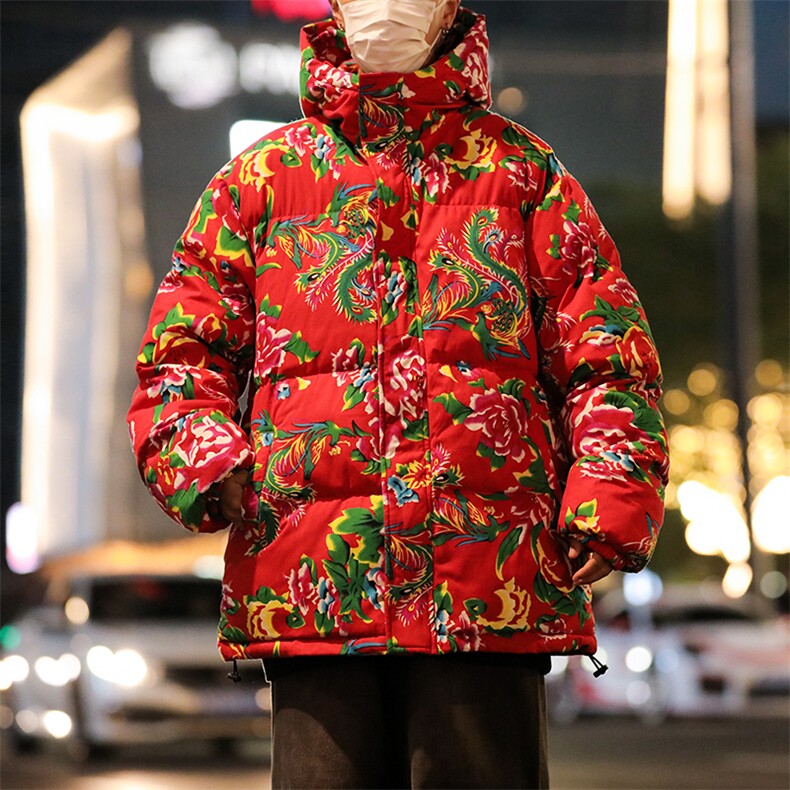 A2风冬季保暖防寒棉衣外套花棉服连帽汉服潮男女装大码个性,男装棉衣,星座115A(原星座507）