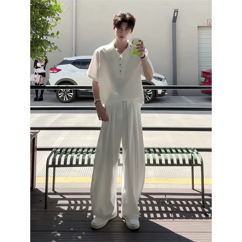 【现货】D5824-批38假两件短袖衬衫夏季潮牌中袖上衣个性polo衫,男装Polo衫,星座603-2