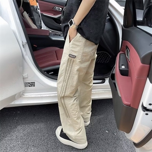 三条杠运动速干裤男女夏季薄款宽松bf慵懒风休闲直筒裤50066-P40图片