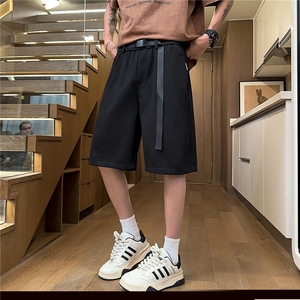 重磅华夫格短裤男夏季薄款美式cleanfit解构宽松直筒休闲五分裤子图片