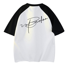 白色拼黑袖