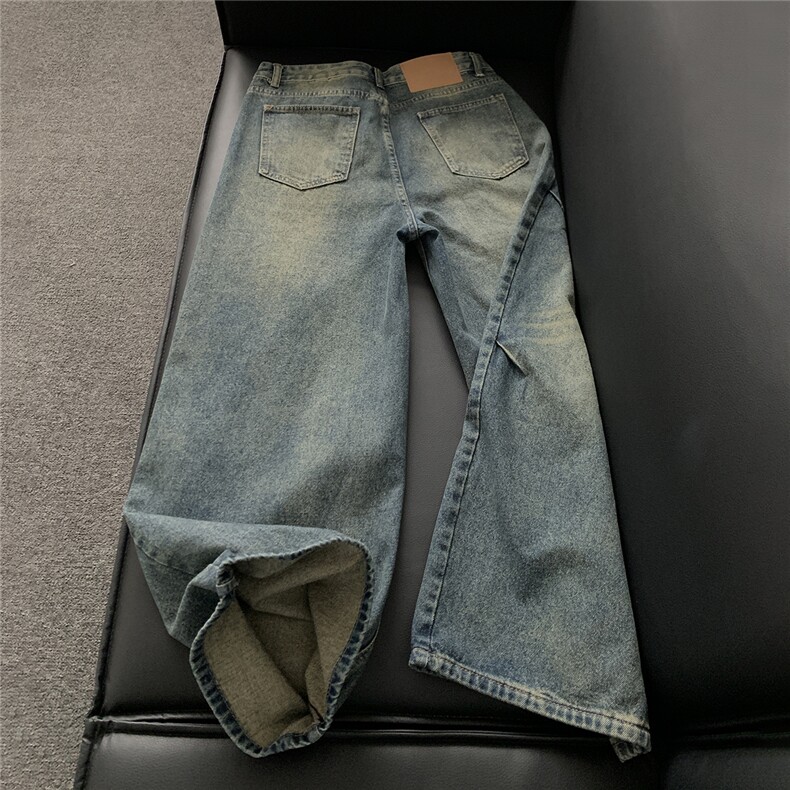 xz905-Z086#P65美式高街宽松阔腿牛仔裤,男装牛仔裤,星座905