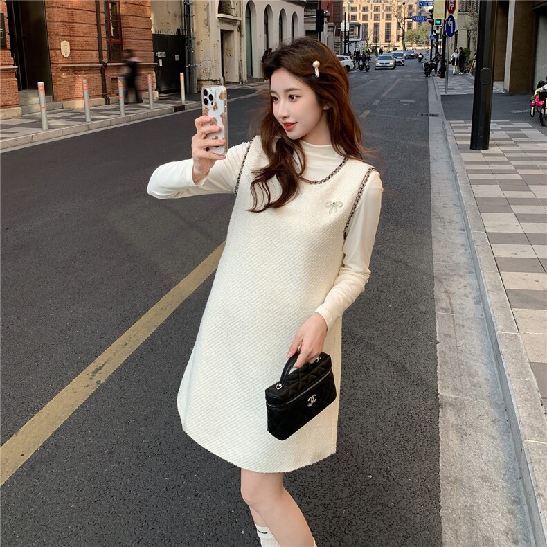 2026新款小香风裙配针织衫千金风两件套2B115-2606-P165-K268,女装套装/套裙,乐吉娜