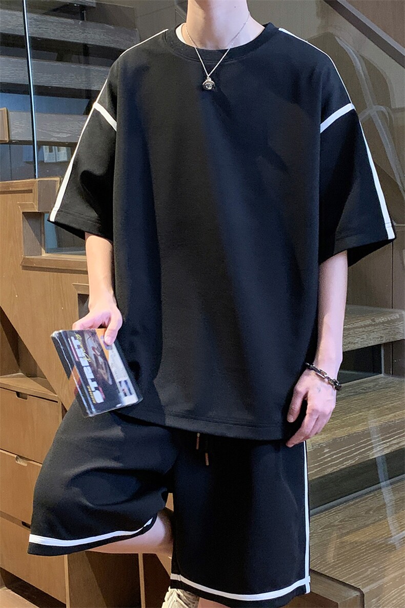 重磅280克~夏季短袖短裤两件套休闲套装TZ563特P55,男装休闲套装,电商A309