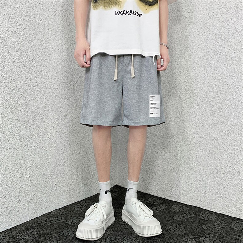 HD74045-P22华夫格短裤男大码宽松五分裤男直筒中裤,男装休闲裤,电商A040