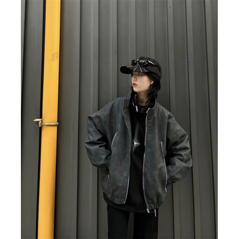 男女同款美式复古做旧设计感小众2024新款潮流百搭夹克JC118,男装夹克,星座1116A-1（原606A）
