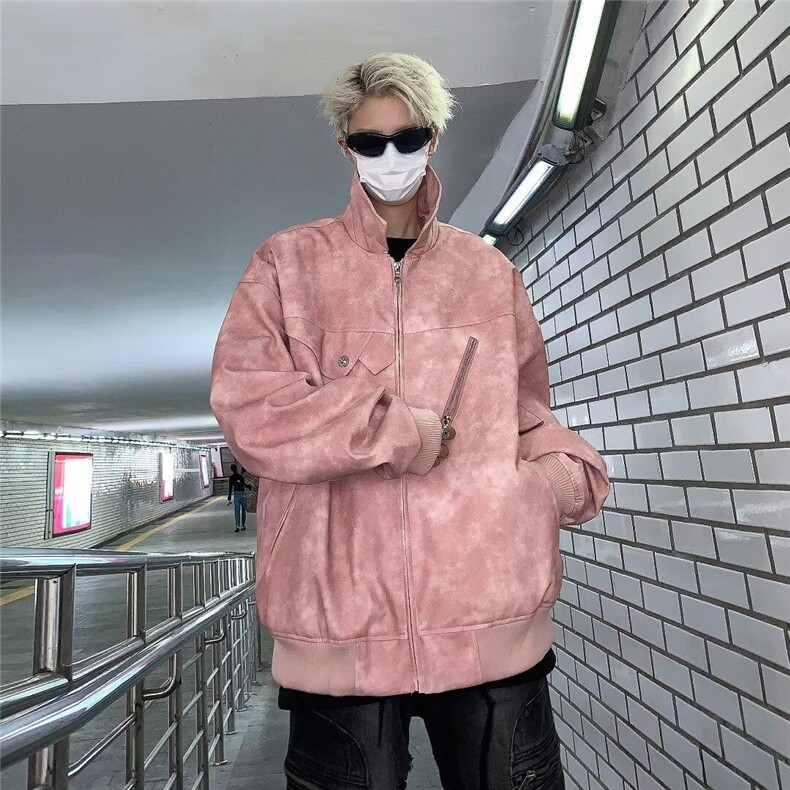 档口有货复古扎染麂皮绒工装夹克高街宽松美式飞行外套8228P78,男装夹克,星座410-2