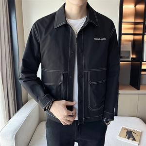 店主风秋季新款翻领工装休闲夹克时尚潮流印花外套男 JK128-P110图片