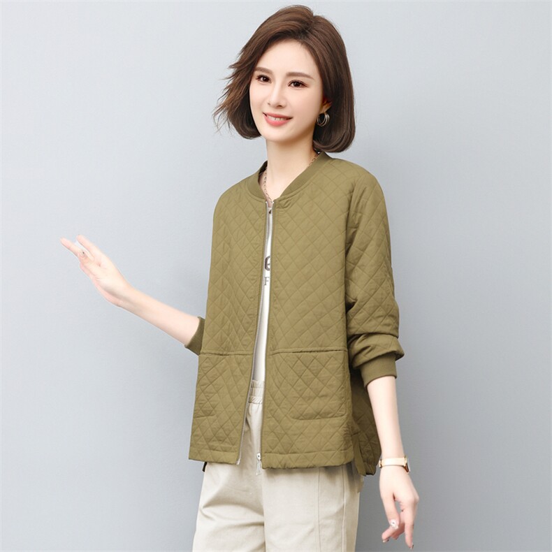 外套秋春装新款长袖休闲风宽松棒球服上衣女风衣中老年西装长袖潮,女装短外套,璐依舞