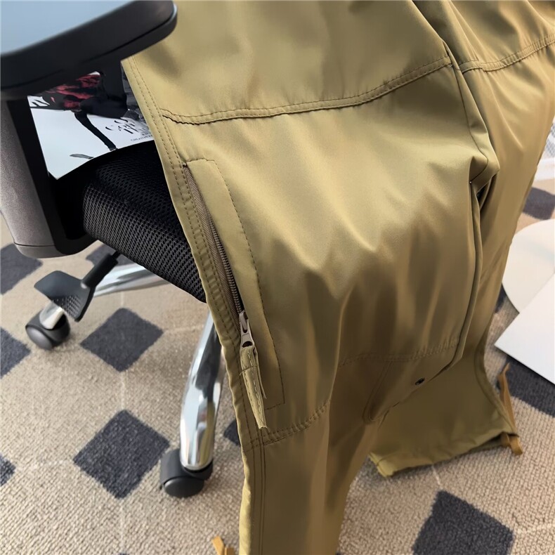 抖音品质春夏工装拉链口袋抽绳男款直筒冲锋裤A04P45,男装工装外套,星座1013