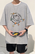 DX17142-P20纯棉短袖t恤男大码半袖打底衫宽松体恤衫港风，男装T恤，电商A040