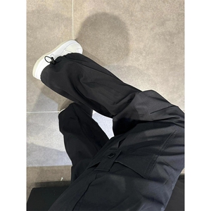 黑色速干伞兵工装裤男夏季薄款美式机能冲锋裤子1007-WWKZ07-P50图片