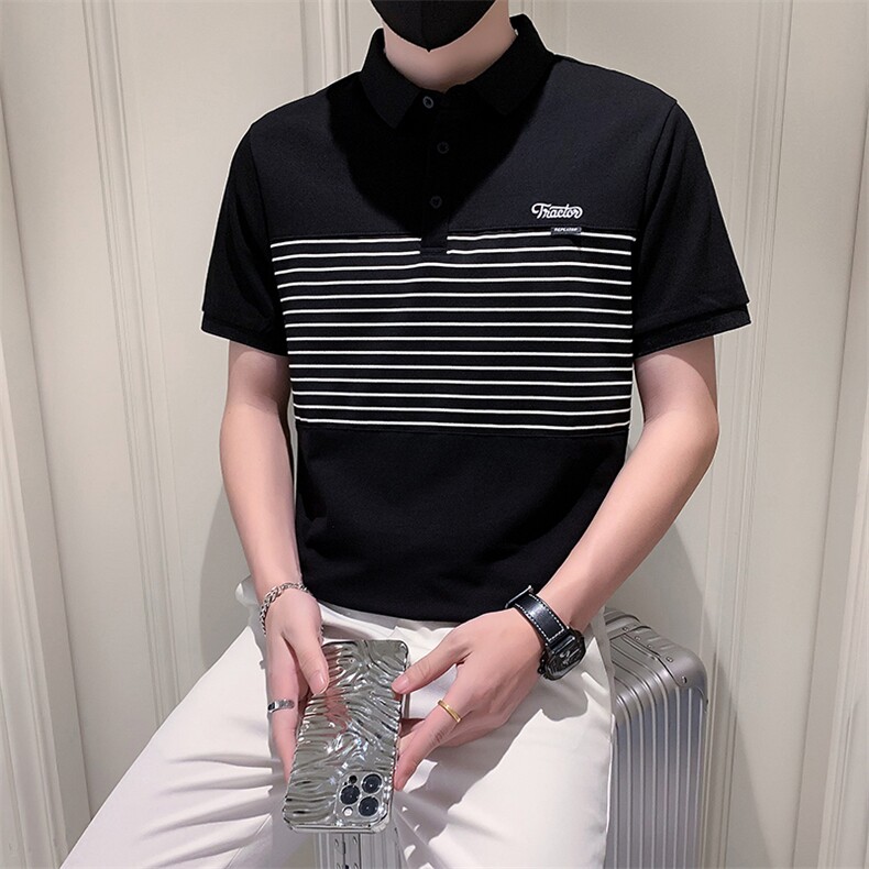 TX19-P55男T恤夏季短袖半袖新款上衣夏装半截袖POLO衫白1控70,男装T恤,电商D327