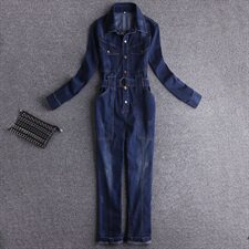 大货已出工装连体阔腿牛仔裤女显瘦宽松连衣裤18895P125控178，女装牛仔裤，艾青服饰