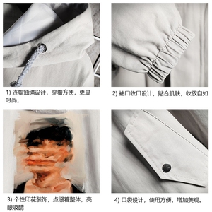 JK41213-P85 加棉款-P115 纯棉连帽夹克男士大码工装夹克男 网格图片