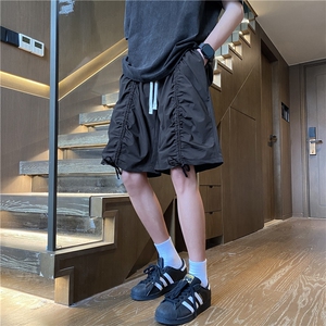 抖音品质夏季新款潮流褶皱宽松冰丝五分裤B315-K24145-特p30控58图片