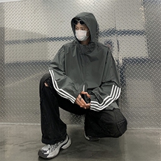 连帽时尚防晒服男夏季新款条纹设计感高街百搭青少年休闲长袖外套，男装防晒衣，星座410-7