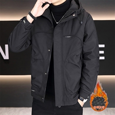 加棉加厚外套男士休闲连帽夹克潮流时尚男棉衣NM7932-P110，男装夹克，星座310B-3
