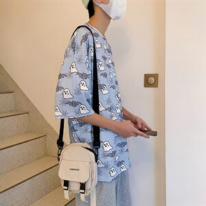 夏季新款印花短袖T恤男宽松镂空嘻哈潮流半袖图片