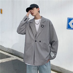 宽松休闲小西服男士港风韩版大码西装外套A338-1XF206P85，男装西服套装，电商D325