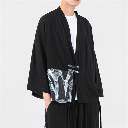 21夏防晒服短袖衬衫披风情侣道袍和服日系开衫古风风F13/P60，男装风衣，钱塘713