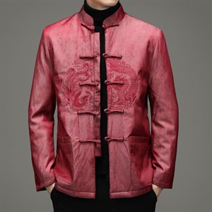 风冬季立领长袖休闲时尚男士唐装羽绒服爸爸装SFT99138-P190图片