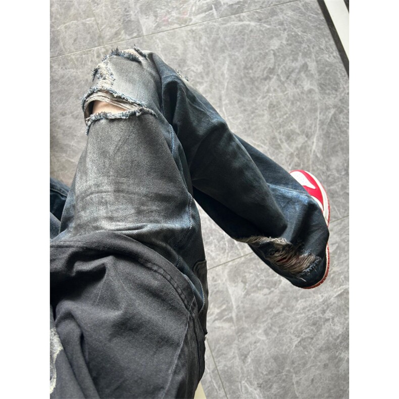 【网图】美式高街复古破洞牛仔裤男水洗做旧裤子NZ010CC-特P55图片