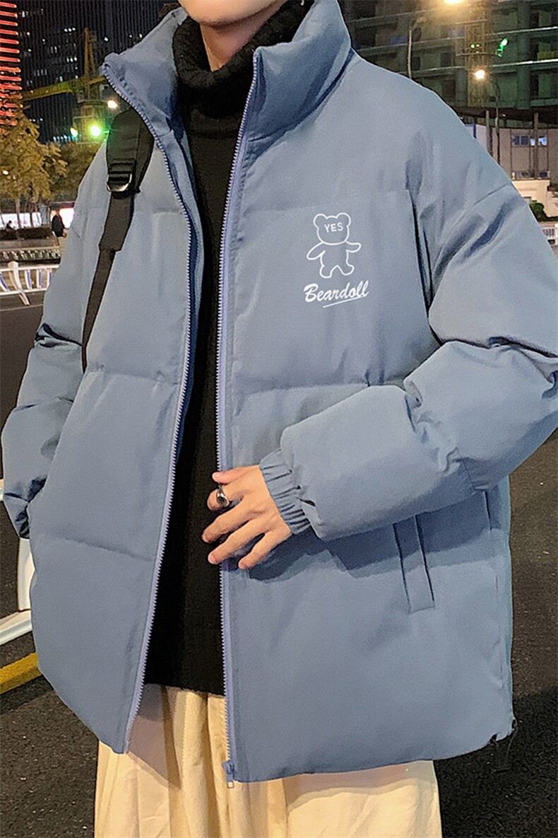 港风秋冬新款保暖立领宽松棉服外套男MY2056P95控128,男装棉衣,电商A268A