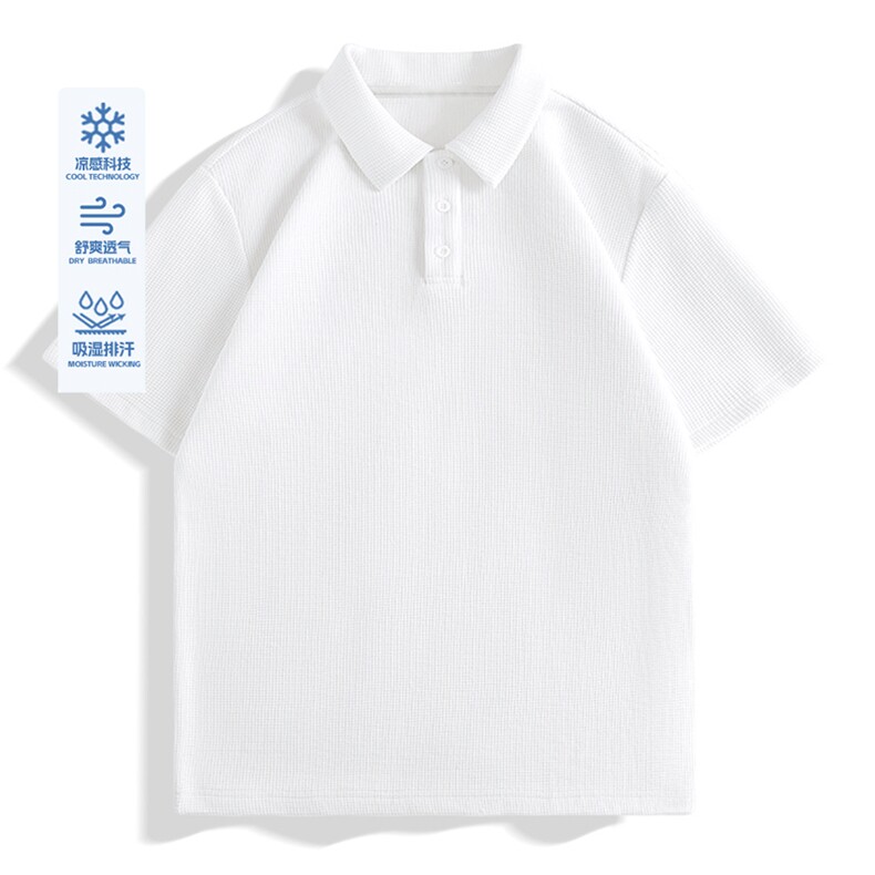 2025年夏季不连帽衬衫领落肩袖加厚短袖速干华夫格POLO短T，男装T恤，初己品牌服饰全品类供货