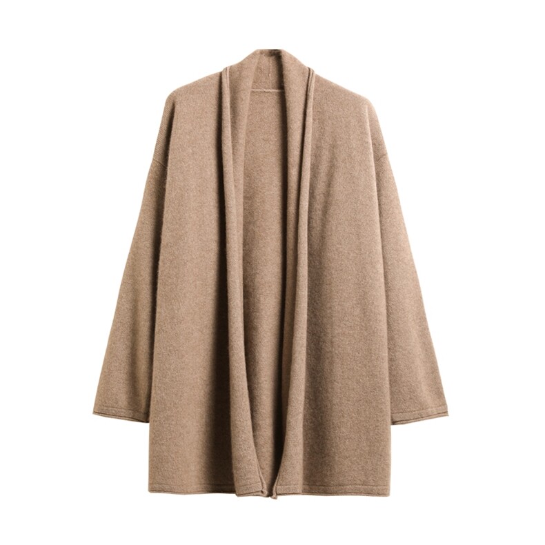 2025年秋季长袖无扣开衫时尚百搭通勤简约休闲图片
