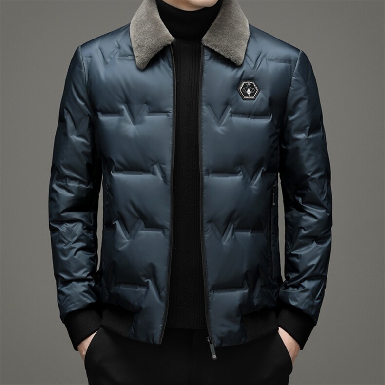爸爸羽绒服中年男冬款中年脱卸羊毛领外套羽绒冬装YLS2101-P255,男装羽绒服,电商B212（原钱塘6029）
