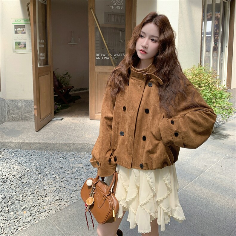 【新品有货】复古麂皮夹克2C213-905-P155-K228,女装短外套,2C213