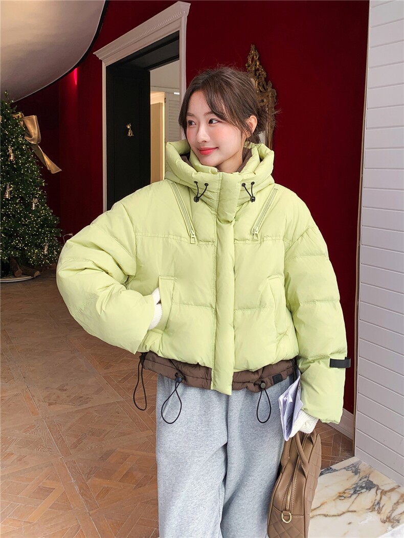 新款糖果色连帽羽绒服保暖2025年冬季2C267-985-P265-K388,女装羽绒服,茵姿媚