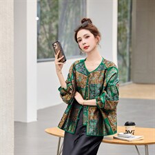 中古风女士真丝宋锦提花外套高端大方，女装短外套，素月