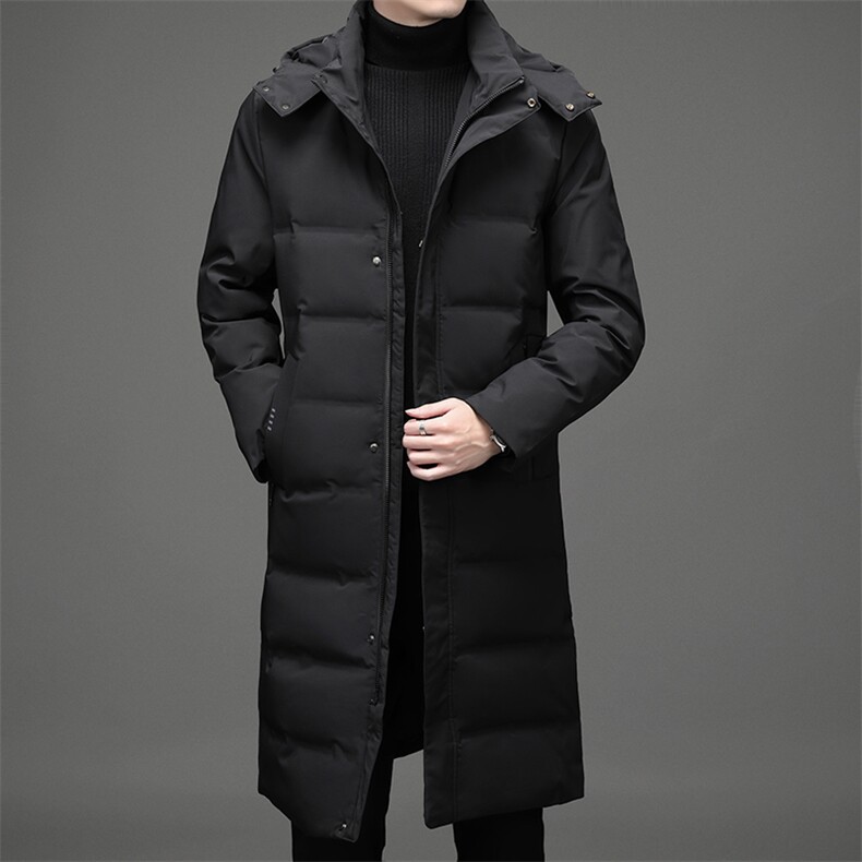 中青年男士冬季新款连帽羽绒服商务休闲长款外套男装SW0827-P355,男装羽绒服,电商B212（原钱塘6029）
