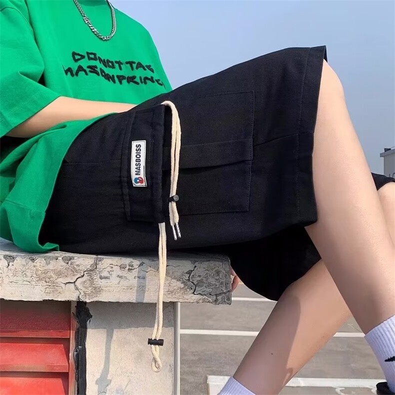 抽绳工装休闲短裤男沙滩裤夏季宽松直筒运动五分裤子D5245-P30,男装休闲裤,星座1109-3