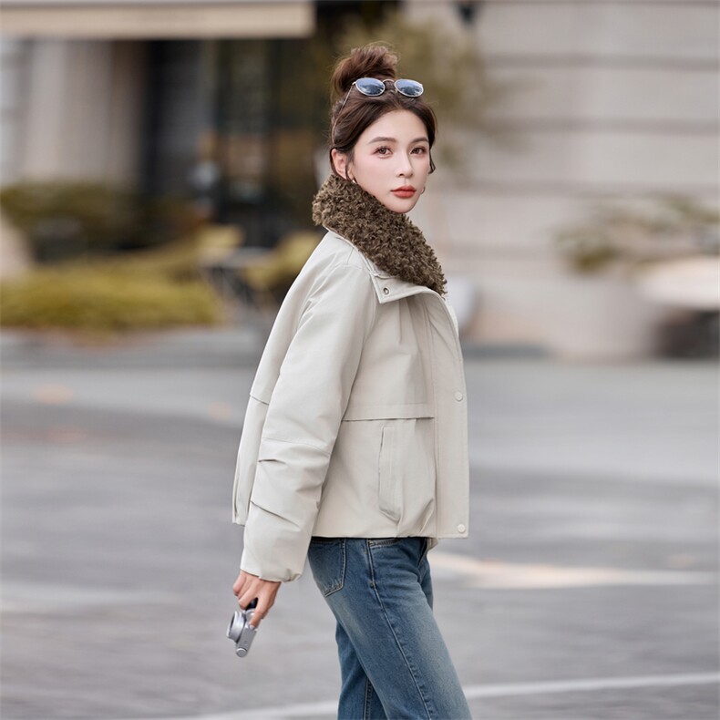 2025年时尚流行简约保暖派克服f带毛领冬季上市,女装棉衣/棉服,涵亦佰惠