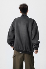 可二开格子拼接麂皮绒M-5XL大码两穿宽松夹克男JK78114P75控128，男装夹克，星座226-1