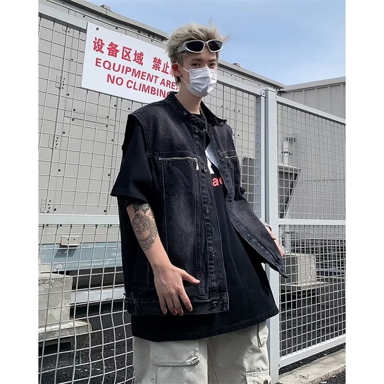 高街水洗牛仔马甲男款无袖外套MJ606P63,男装背心/马甲,星座1116-2