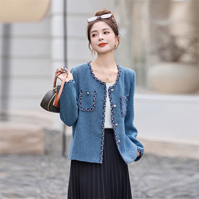 新款圆领小香风外套2537P135,女装短外套,乐衣轩