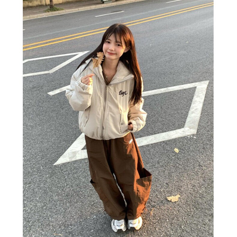 春款高密塔丝隆弯刀裤工装裤女美式高街直筒休闲裤 KB628图片